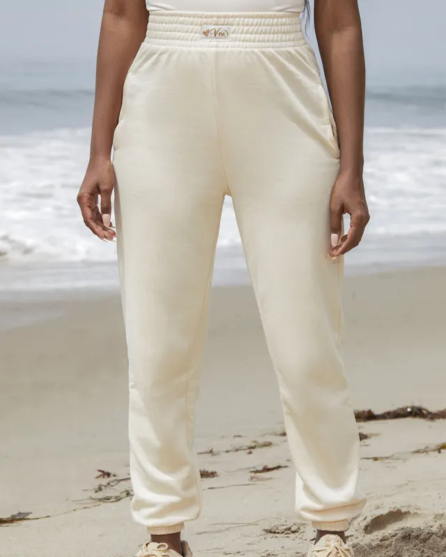 High Waisted Lounge Jogger Cream sold by Love Vera