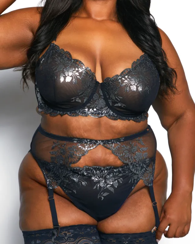 Glittering Embroidered Garter Stardust Curvy sold by Love Vera