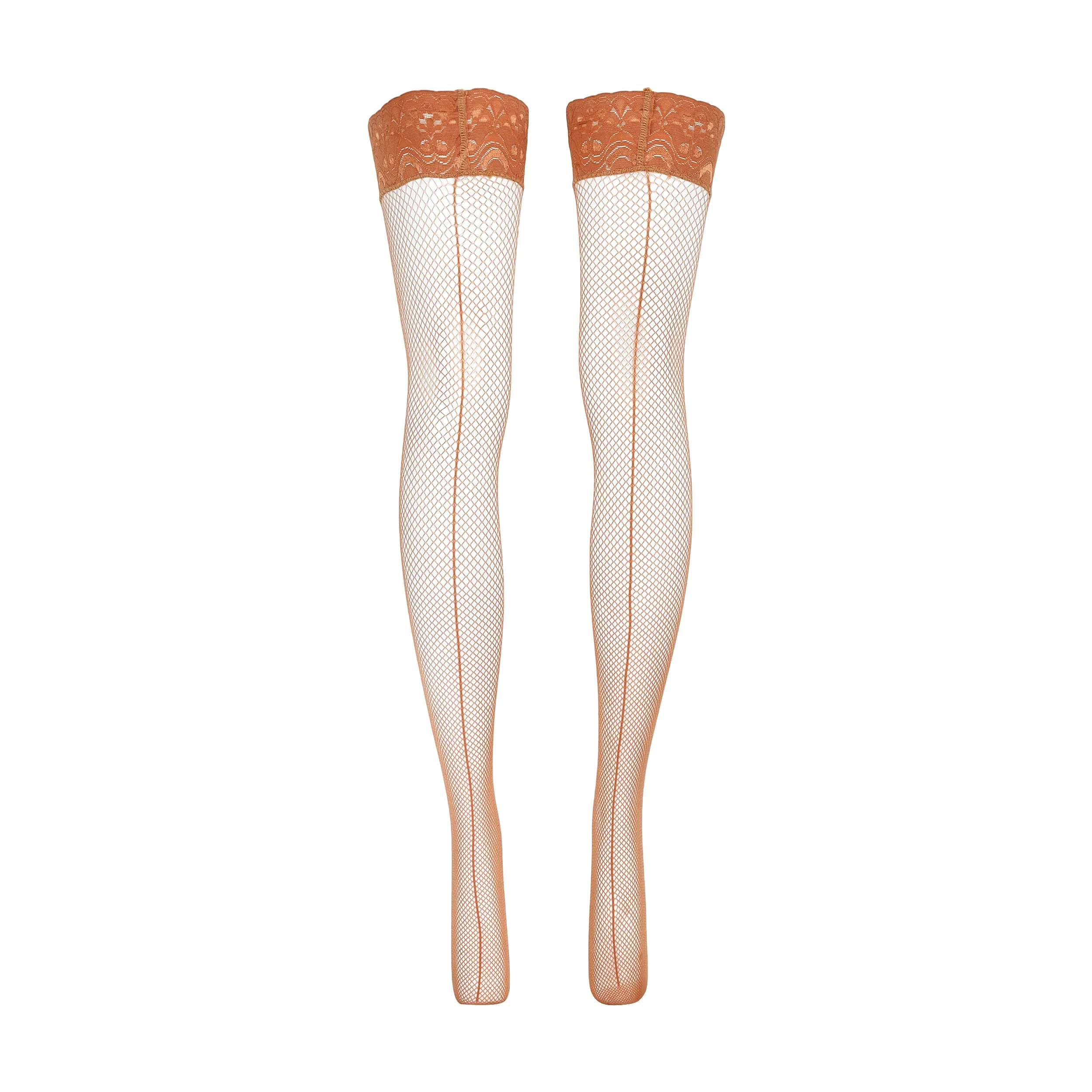 Love, Vera Fishnet Thigh Highs Manuka Honey sold by Love Vera product image thumbnail 2