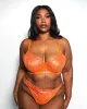 Glittering Embroidered Bra & Panty Set Orange Crush Curvy sold by Love Vera