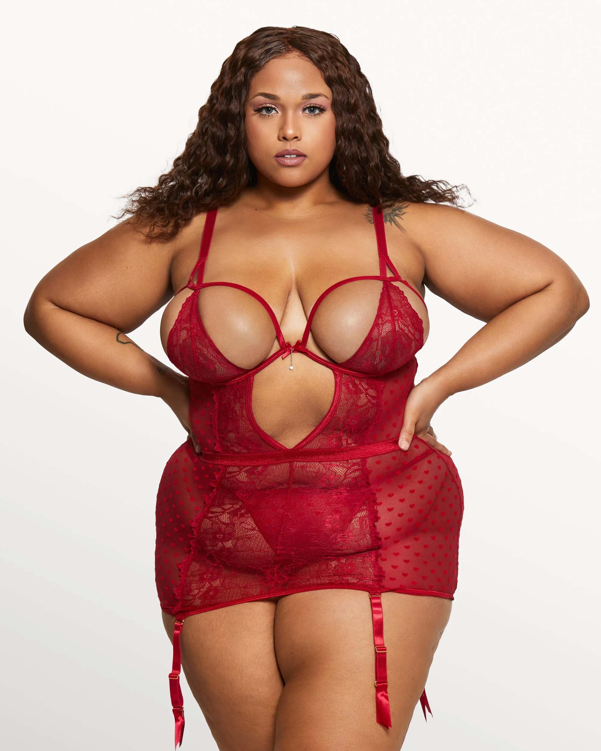 Ava Chemise Red Curvy sold by Love Vera