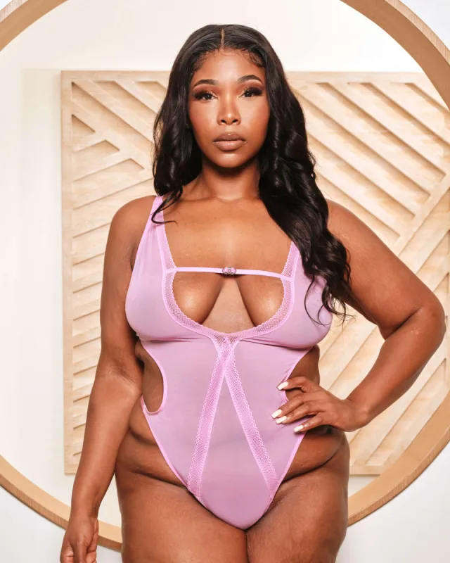 Bare Mesh Bodysuit Mauve sold by Love Vera