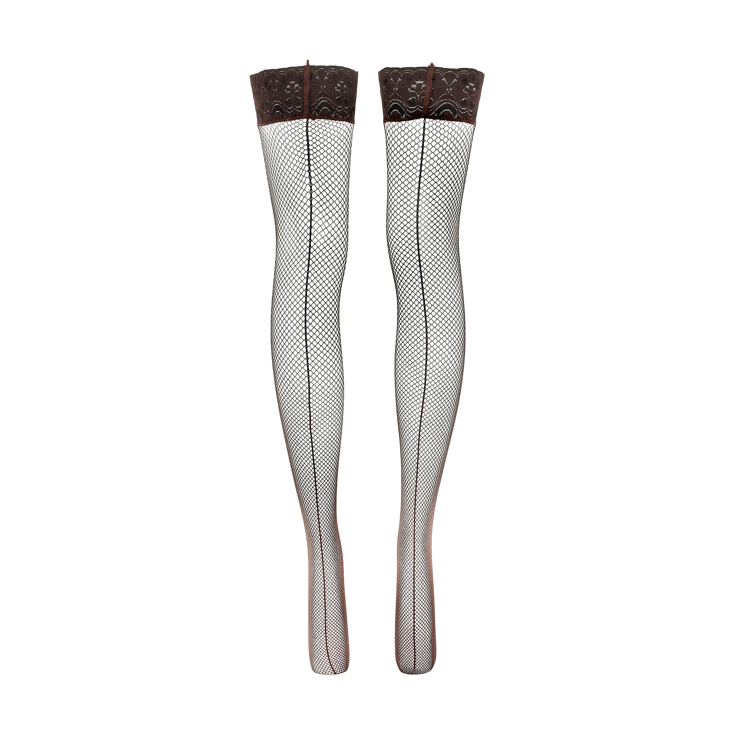 Love, Vera Fishnet Thigh Highs Dark Cocoa sold by Love Vera product image thumbnail 2