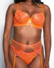 Glittering Embroidered 3 Piece Garter Set Orange Crush sold by Love Vera