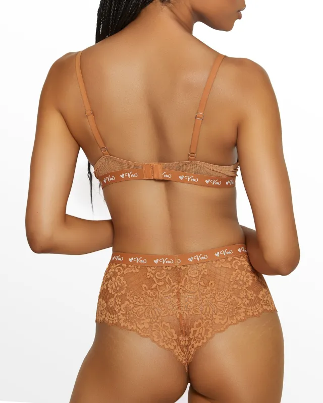 Love, Vera Logo Waist Boyshort Panty Manuka Honey sold by Love Vera