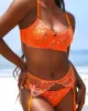 Glittering Embroidered Balconette Bra Orange Crush sold by Love Vera