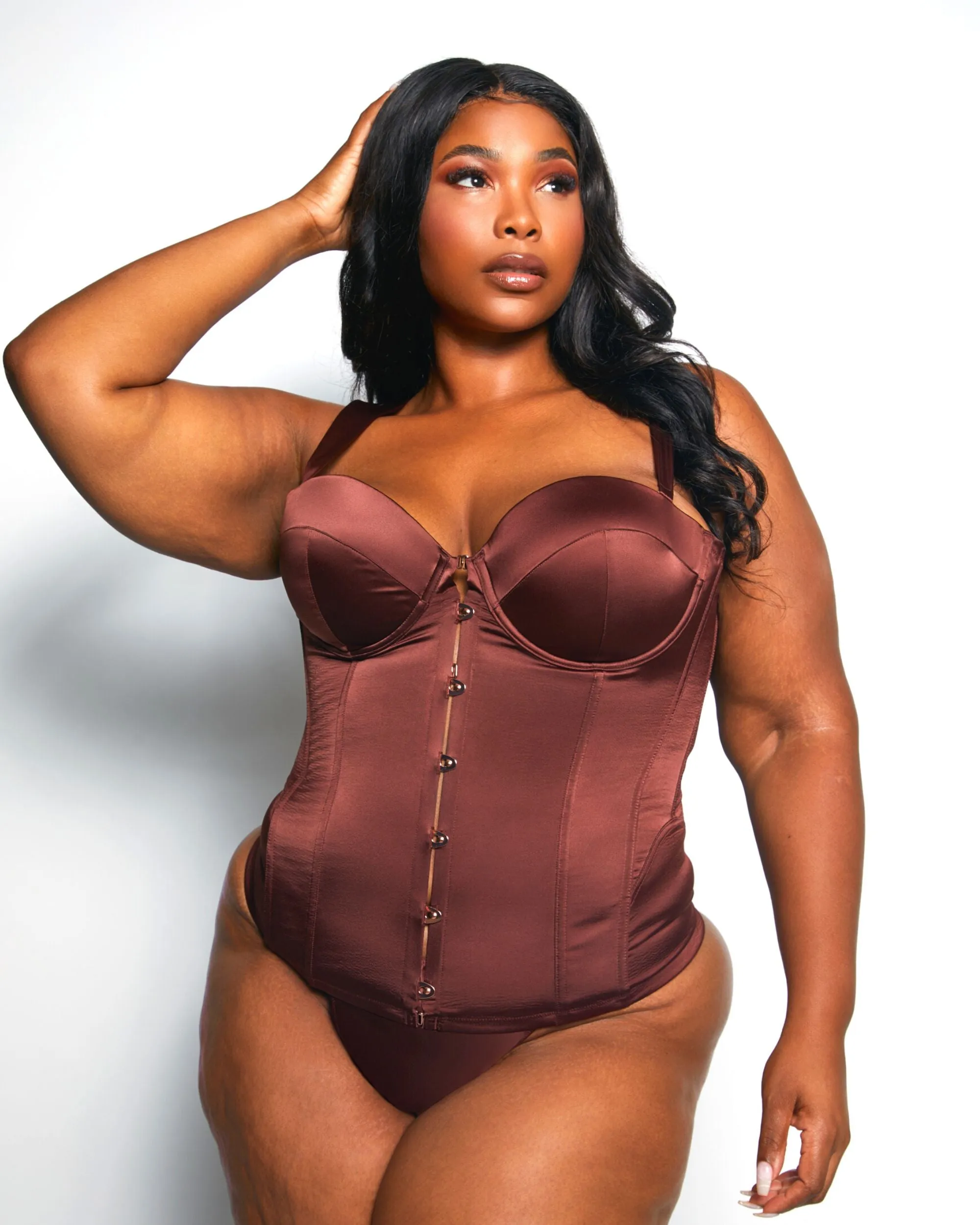 Satin Thong Cinnamon Curvy sold by Love Vera