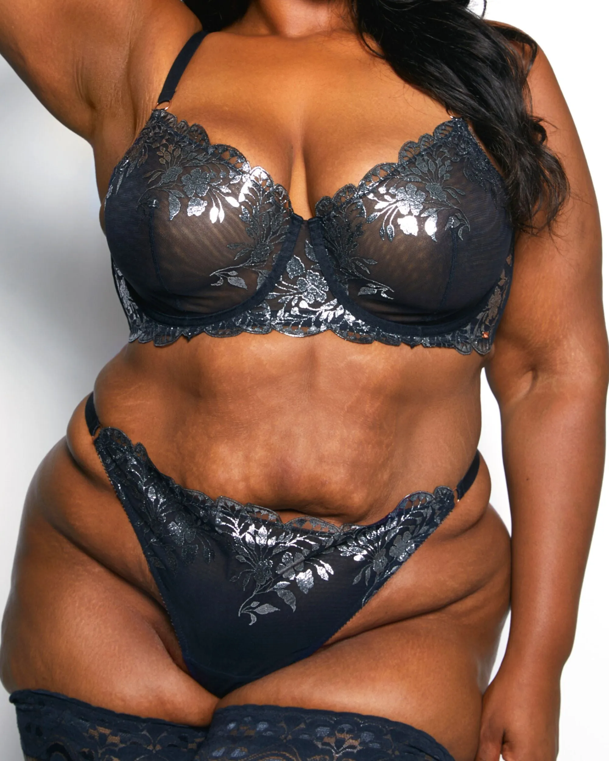 Glittering Embroidered Balconette Bra Stardust Curvy sold by Love Vera