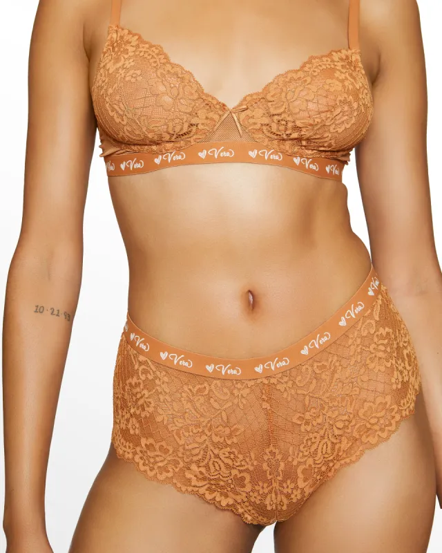 Love, Vera Logo Bralette Manuka Honey sold by Love Vera