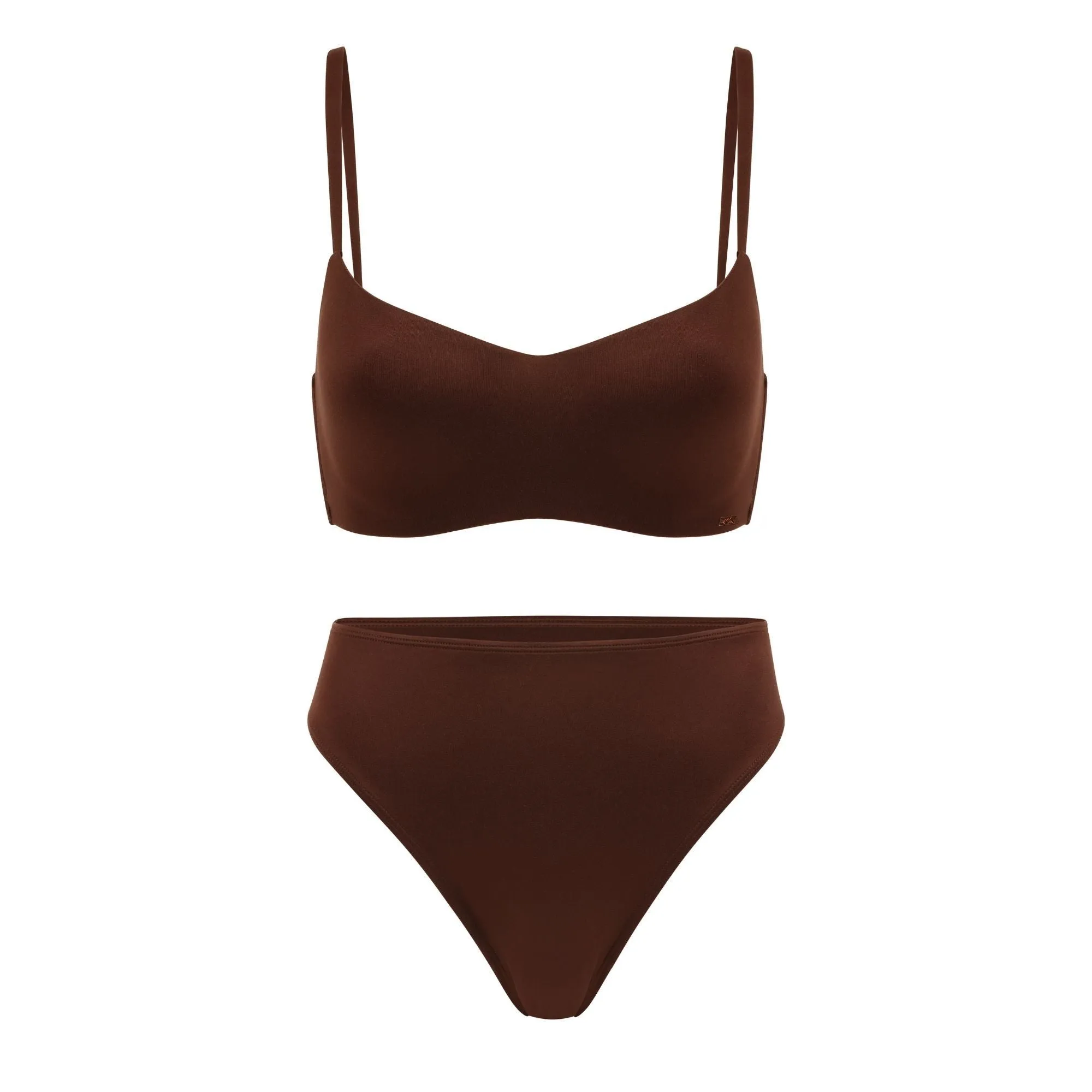 Love, Vera Soft T-Shirt Bra and High Waist Panty Set Chocolate Fondant Curvy sold by Love Vera product image thumbnail 5