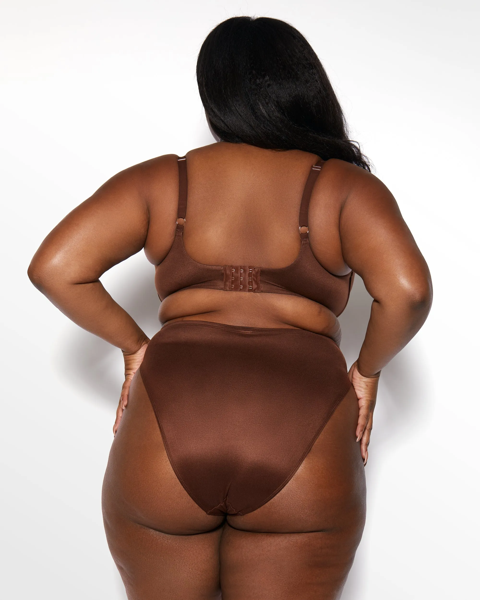 Love, Vera Soft T-Shirt Bra and High Waist Panty Set Chocolate Fondant Curvy sold by Love Vera product image thumbnail 2