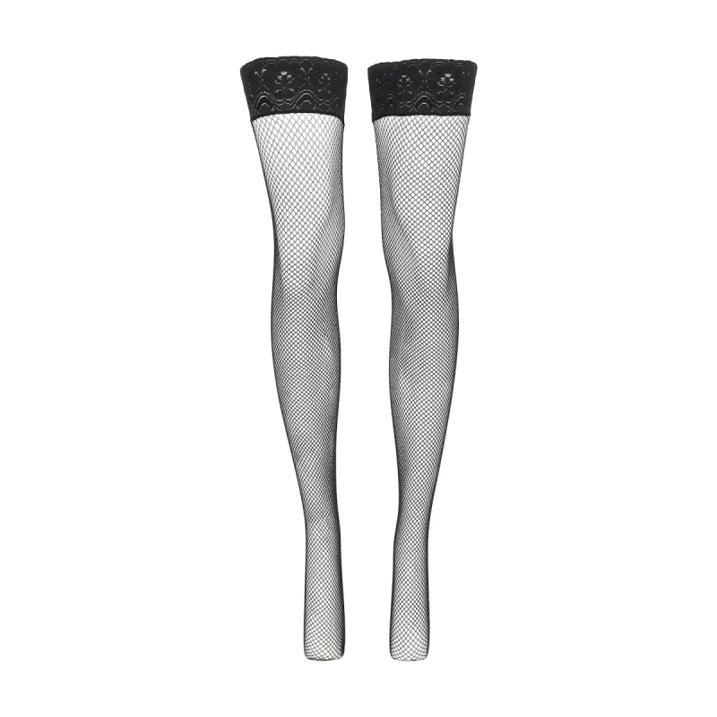Love, Vera Fishnet Thigh Highs Black sold by Love Vera