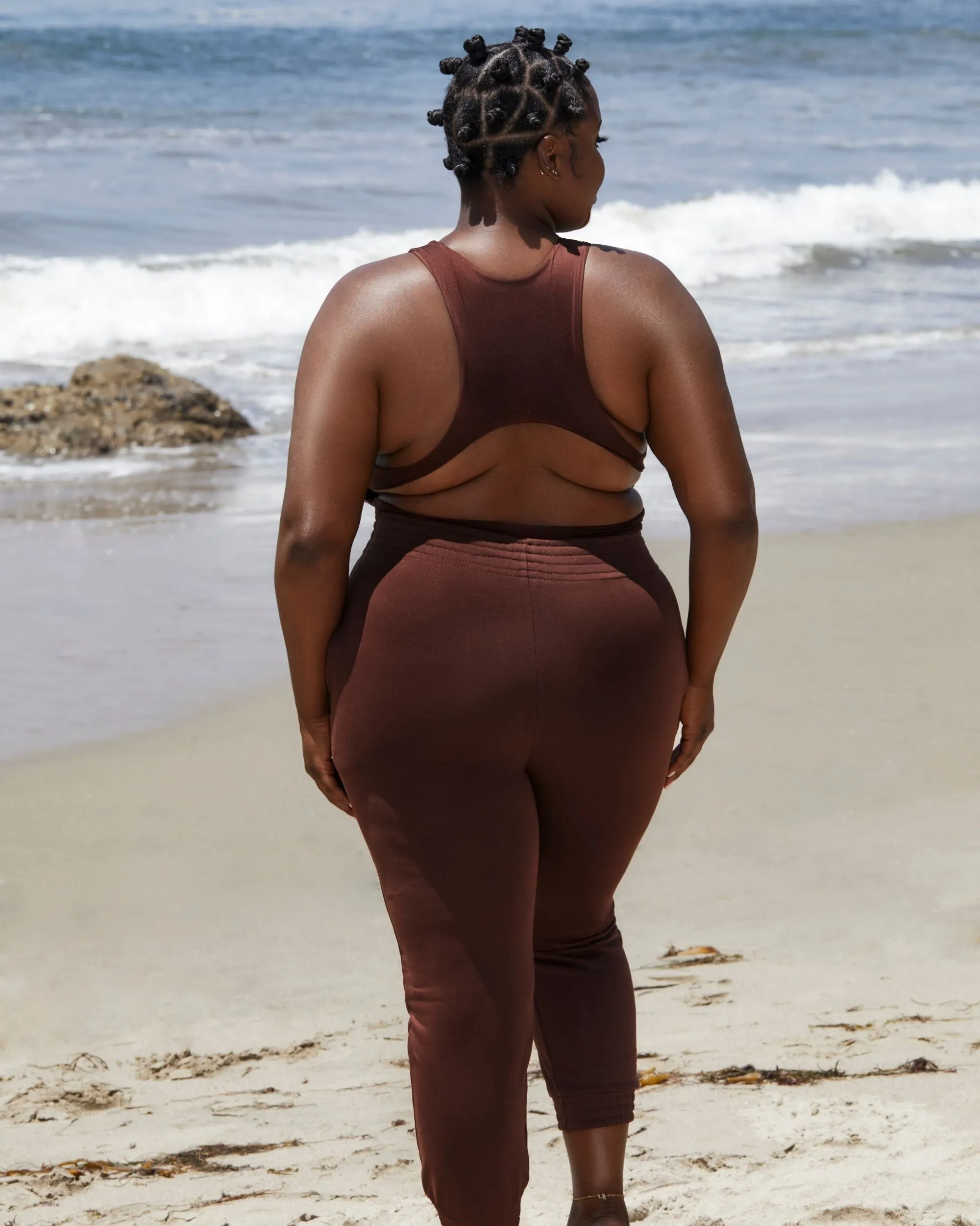 High Waisted Lounge Jogger Chocolate Curvy sold by Love Vera product image thumbnail 3