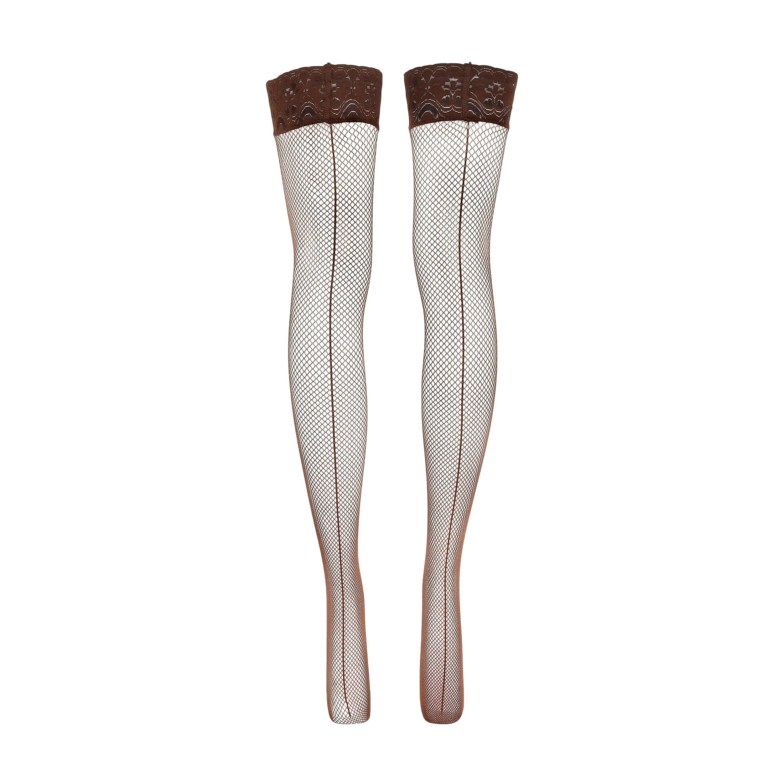 Love, Vera Fishnet Thigh Highs Chocolate Fondant sold by Love Vera product image thumbnail 2