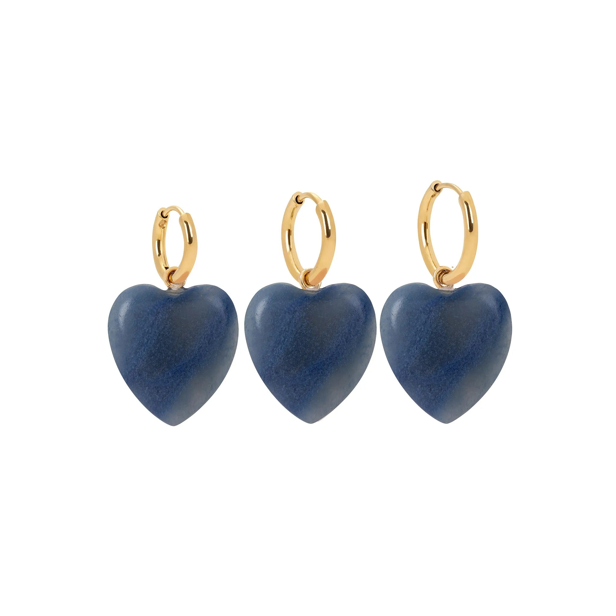Blue Aventurine Heart Charm Earring sold by Stone and Mason