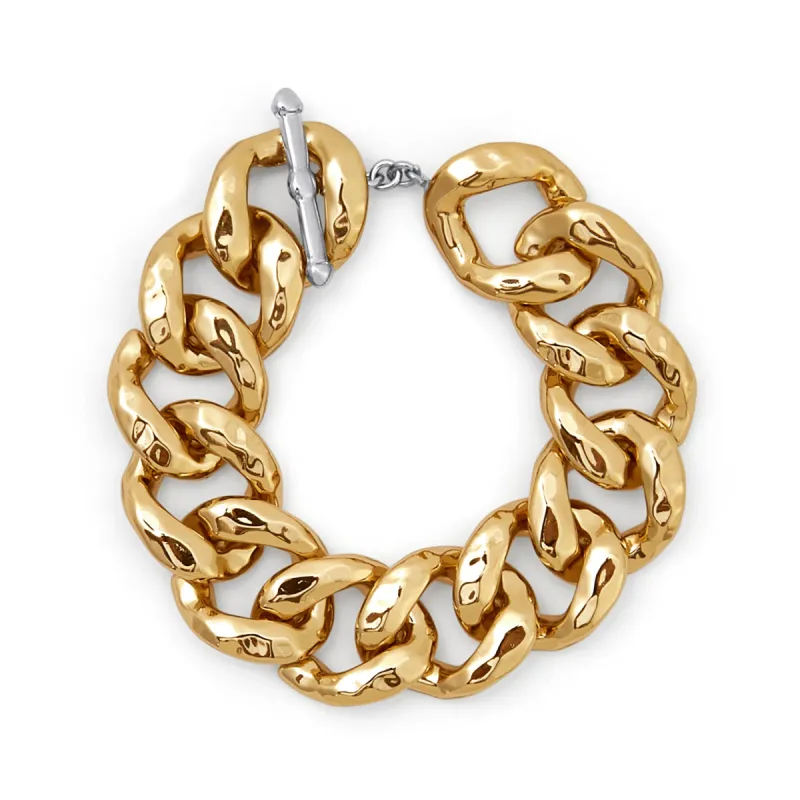 2cm Hammered Champagne Bracelet sold by Stone and Mason
