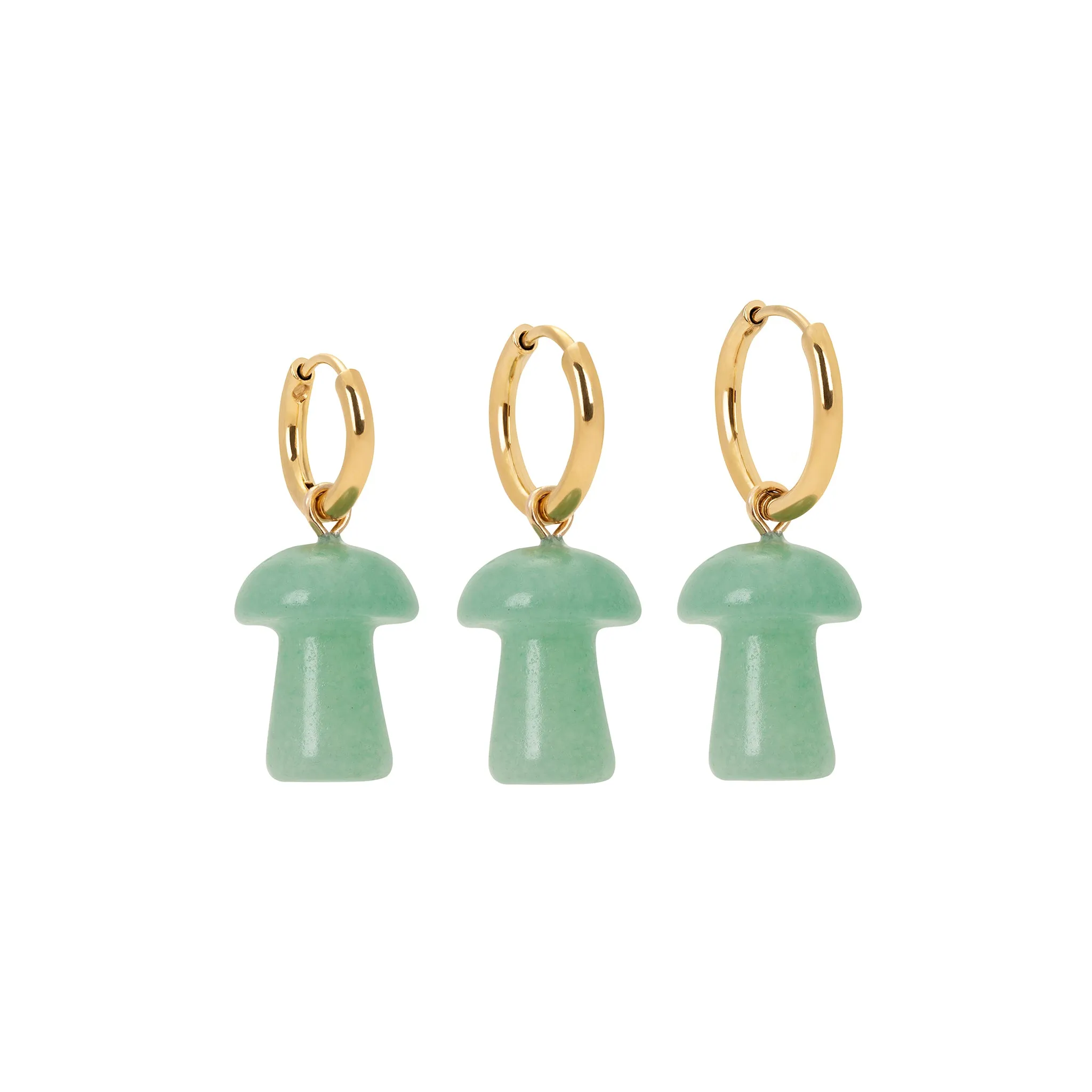 Green Aventurine Mini Mushroom Charm Earring sold by Stone and Mason