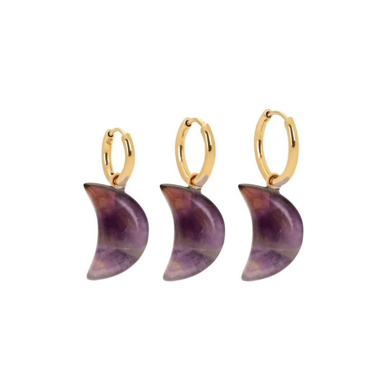 Amethyst Moon Charm Earring sold by Stone and Mason