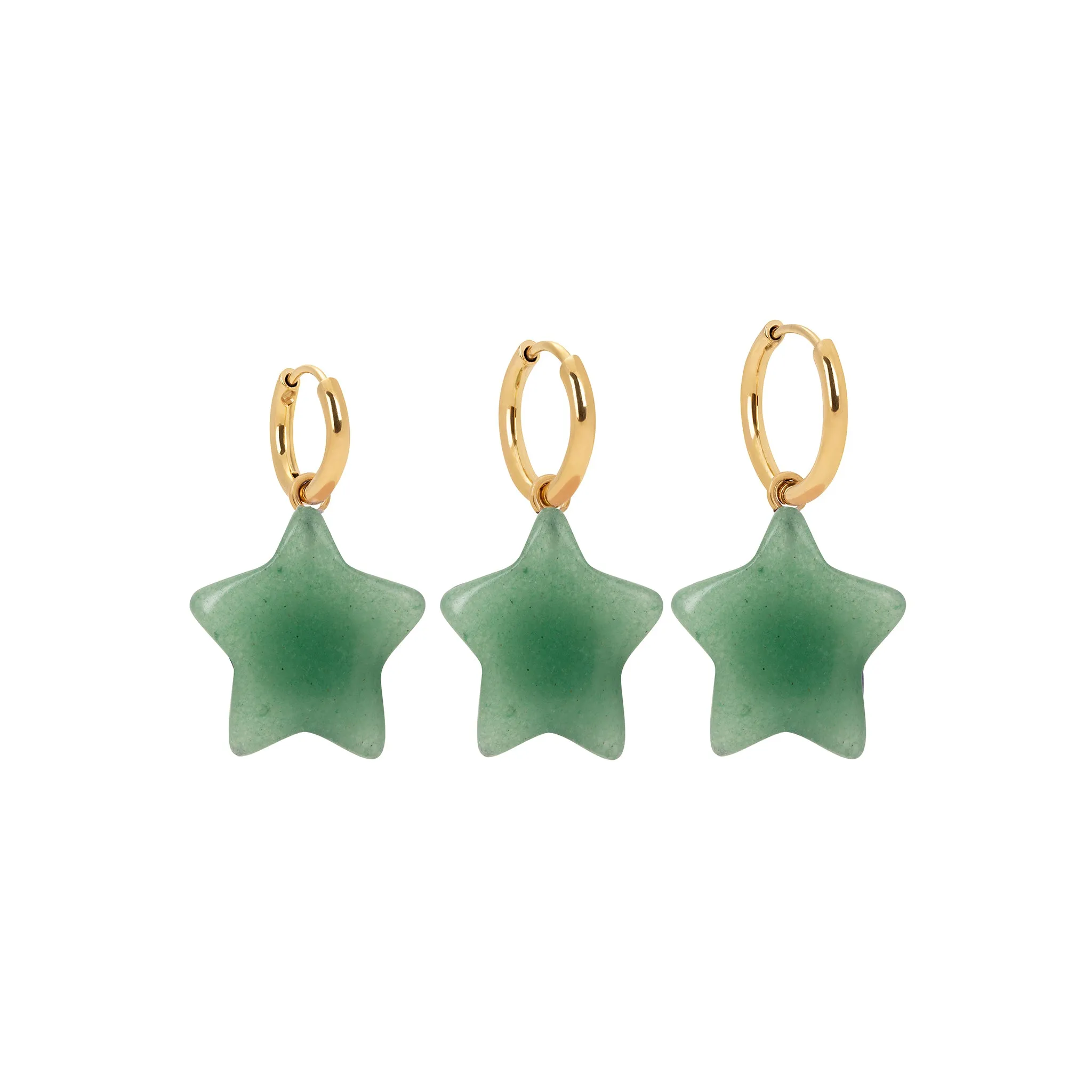 Green Aventurine Star Charm Earring sold by Stone and Mason