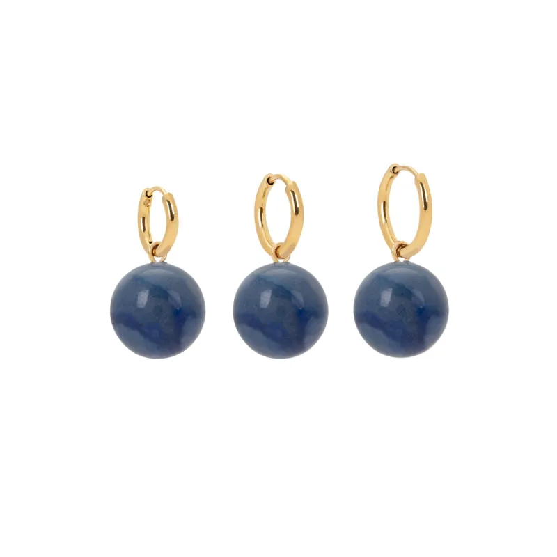 Blue Aventurine Sphere Charm Earring sold by Stone and Mason