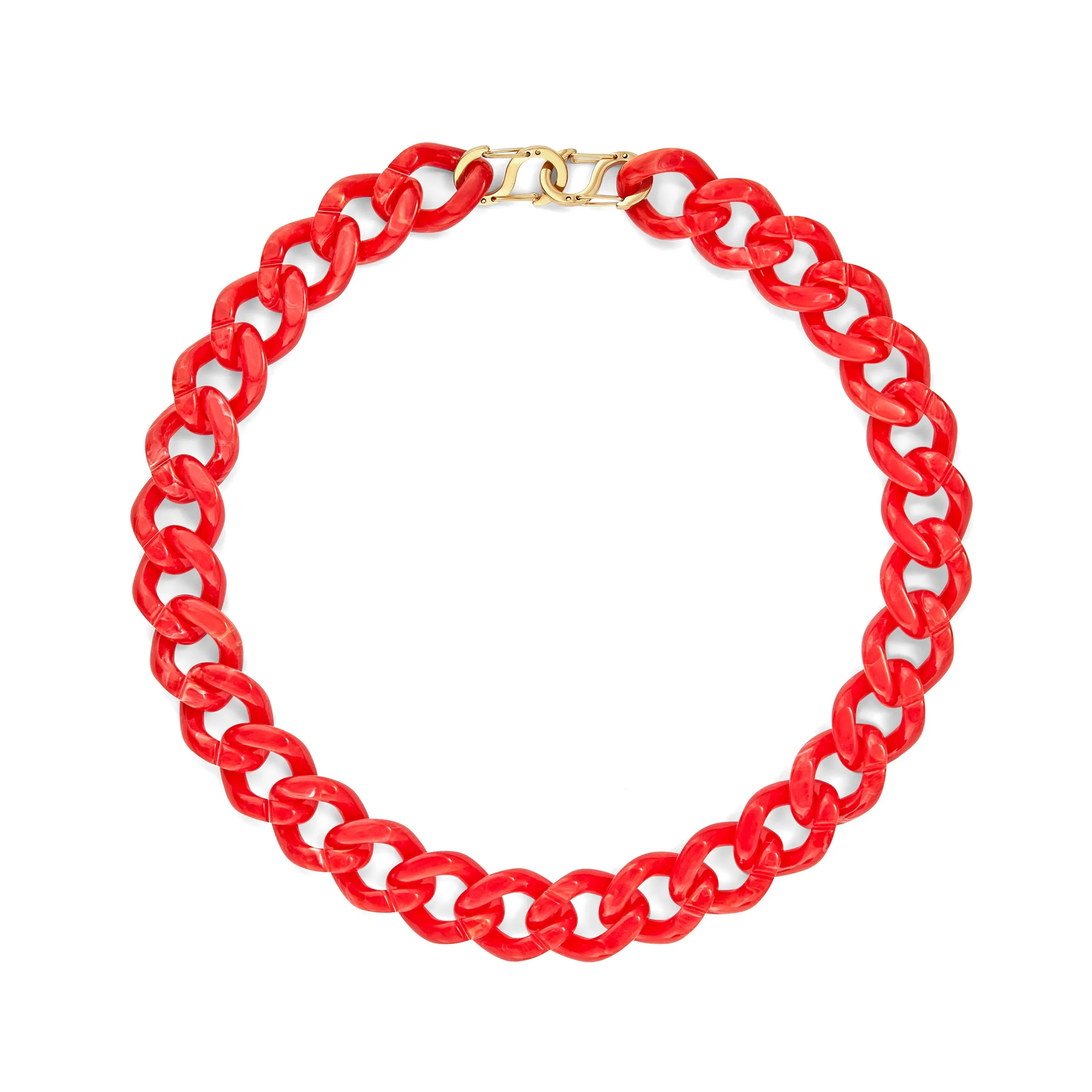 Coral Red Candy Chain Necklace sold by Stone and Mason
