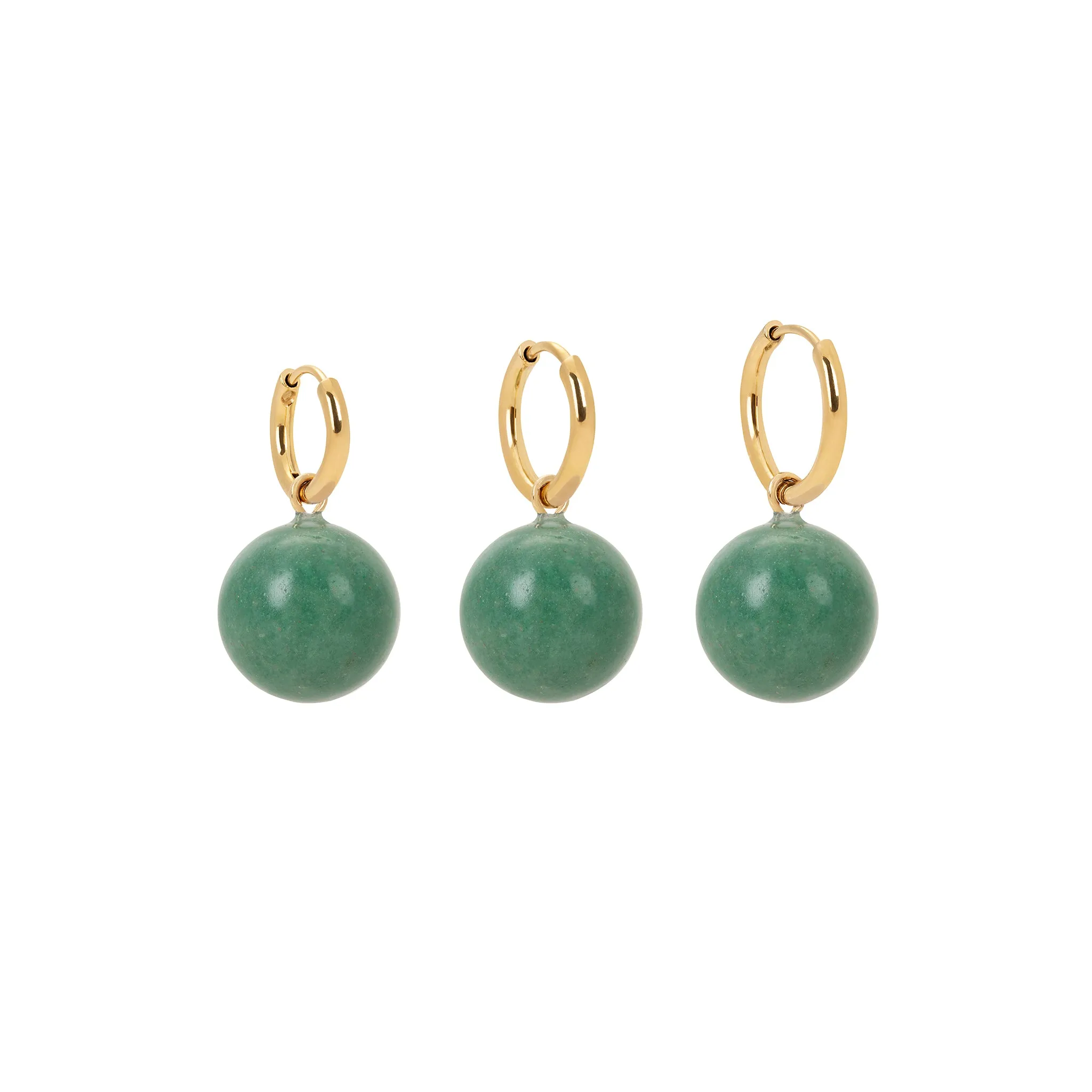 Green Aventurine Sphere Charm Earring sold by Stone and Mason