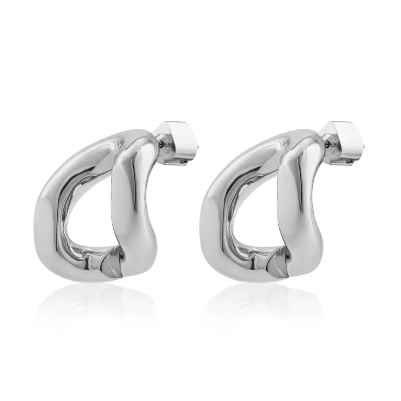 Silver 2.5cm Link Earrings sold by Stone and Mason