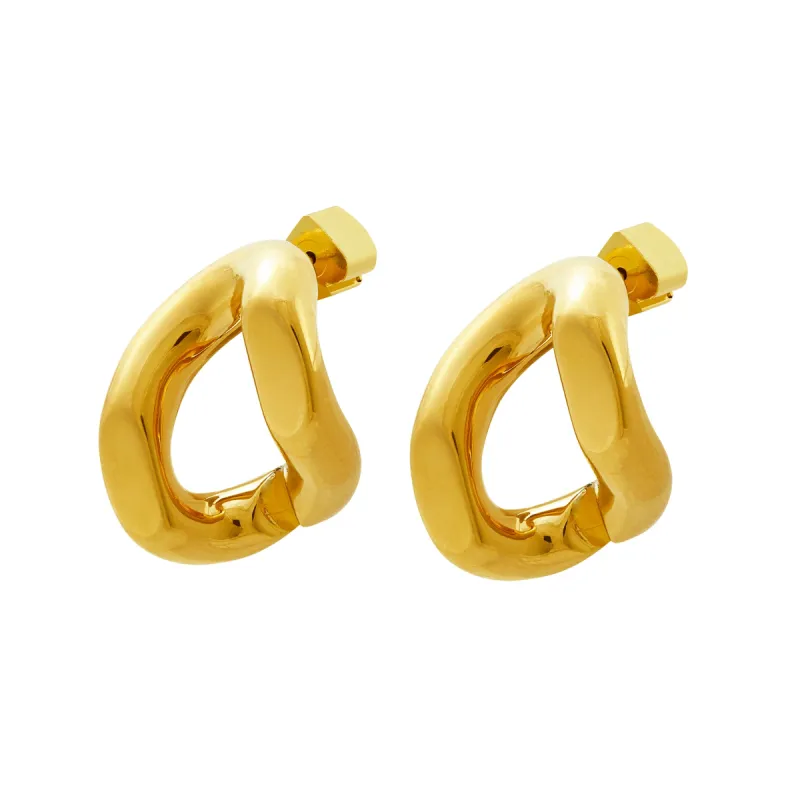 Gold 2.5cm Link Earrings sold by Stone and Mason