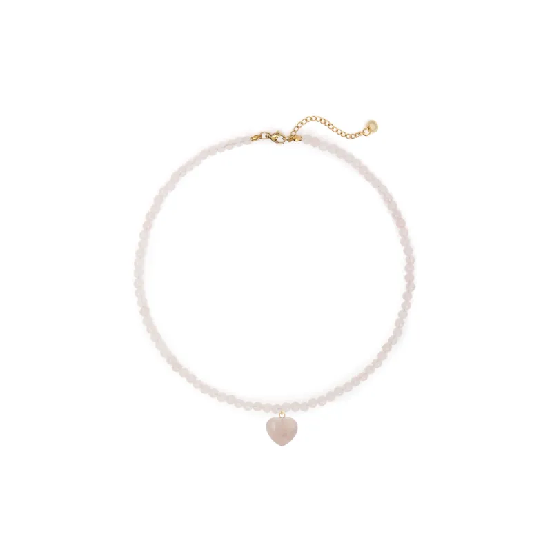 Rose Quartz Heart Charm Necklace sold by Stone and Mason