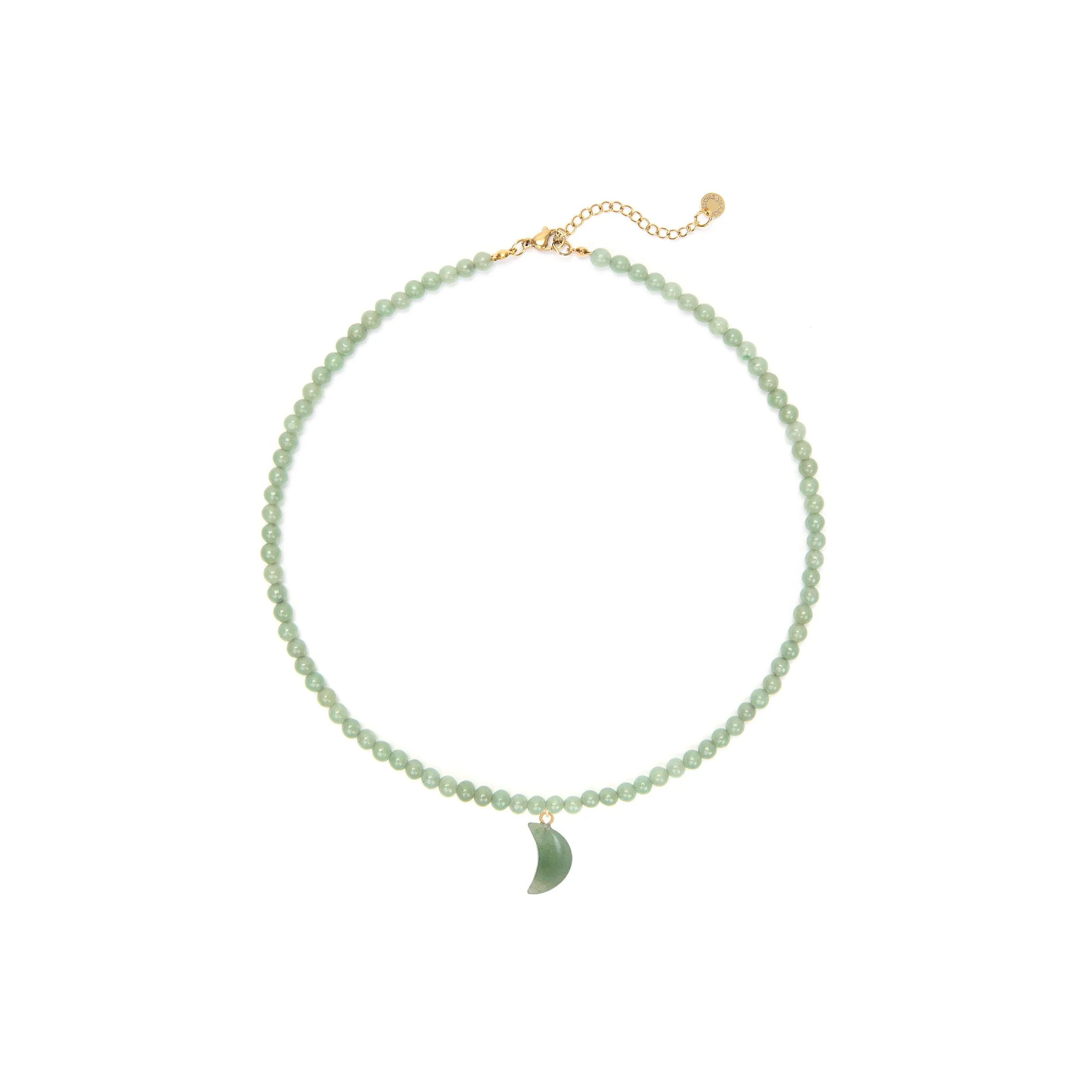 Green Aventurine Moon Charm Necklace sold by Stone and Mason