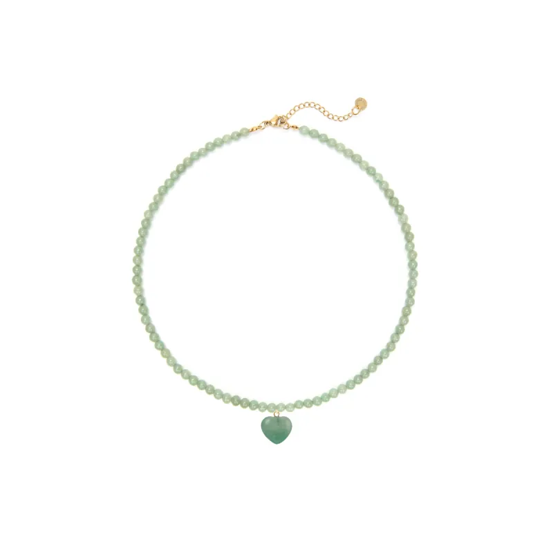 Green Aventurine Heart Charm Necklace sold by Stone and Mason