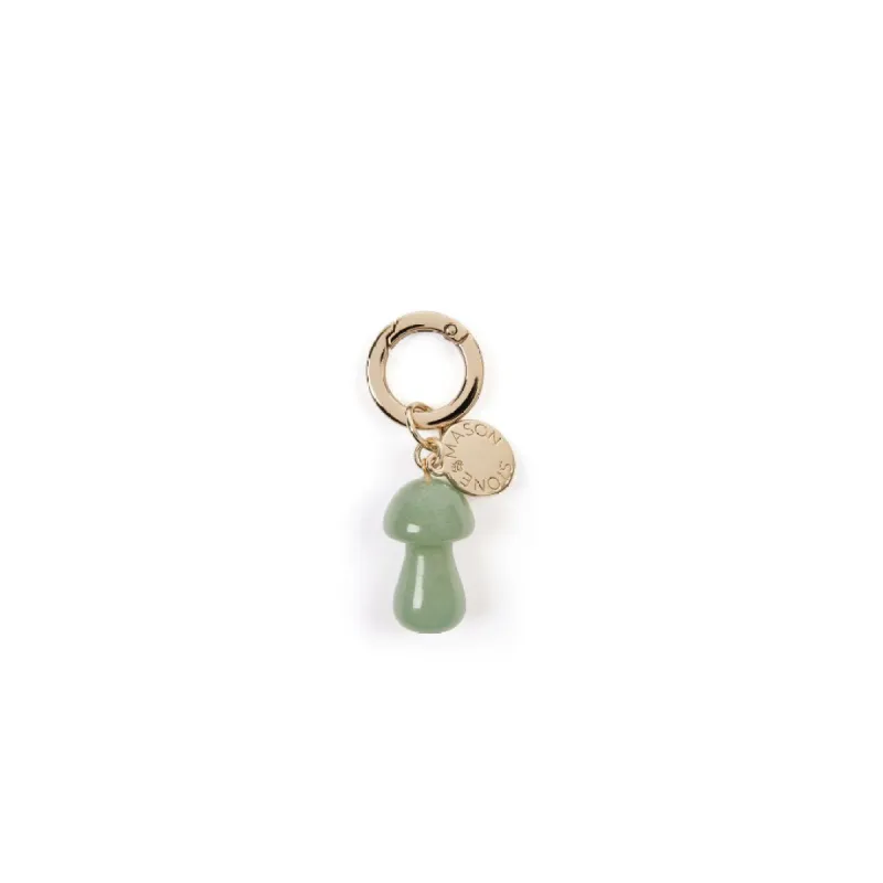 Green Aventurine Mushroom Bag Charm sold by Stone and Mason
