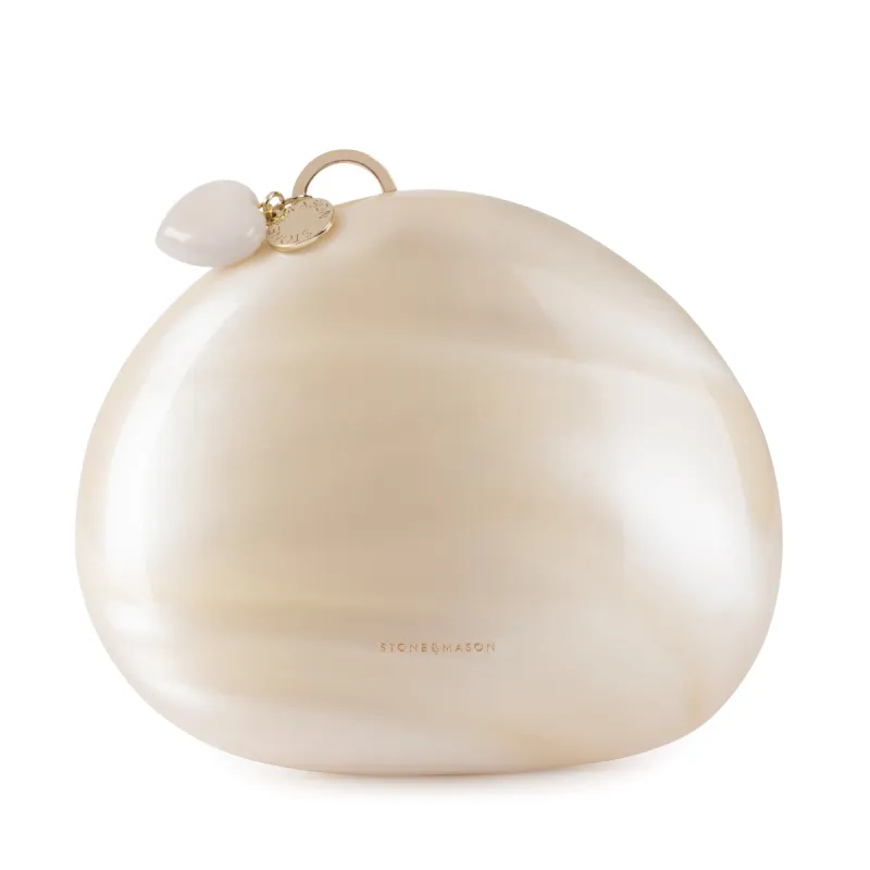 The Pearl Stone Bag & Crystal Beauty Kit with Heart Charm sold by Stone and Mason
