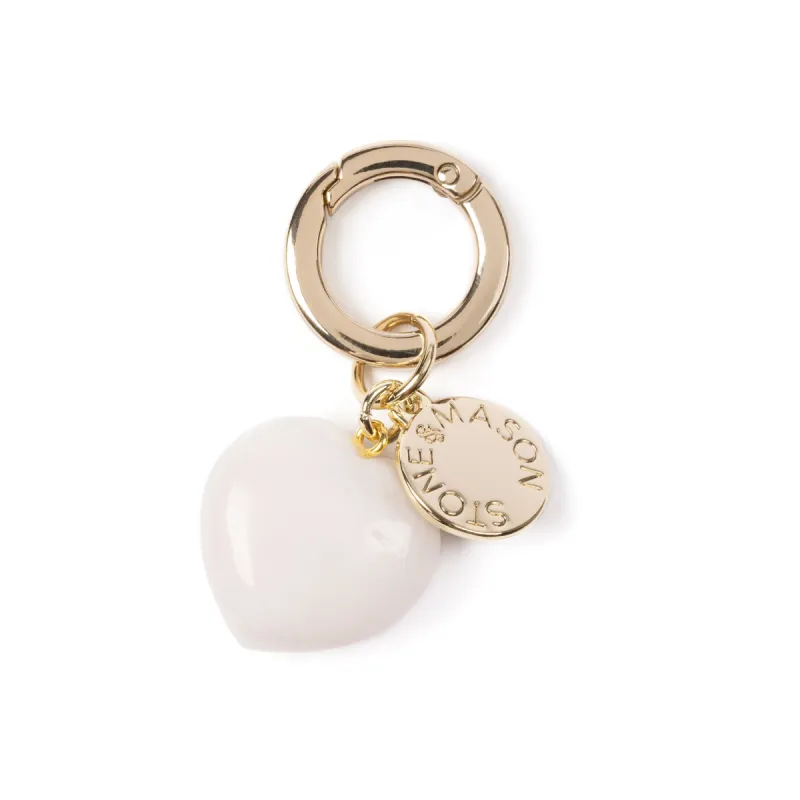 White Jasper Heart Bag Charm sold by Stone and Mason