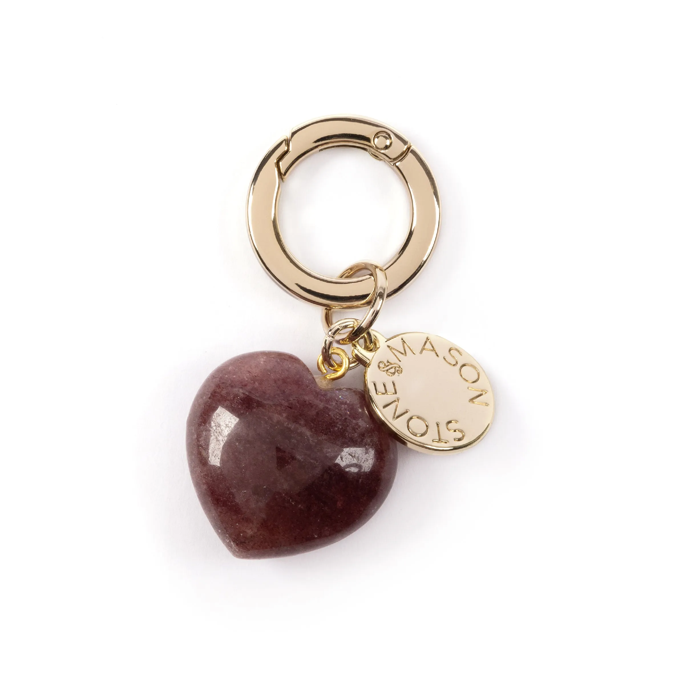 Strawberry Quartz Heart Bag Charm sold by Stone and Mason