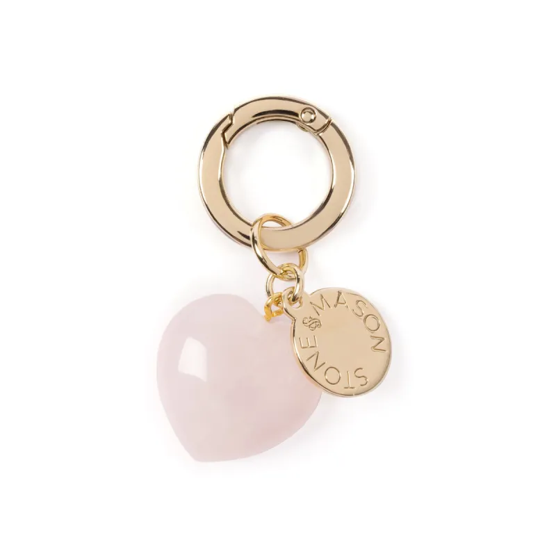 Rose Quartz Heart Bag Charm sold by Stone and Mason