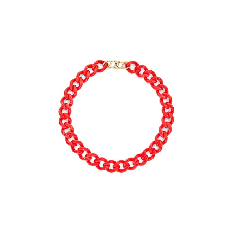 Coral Red Candy Chain Necklace sold by Stone and Mason
