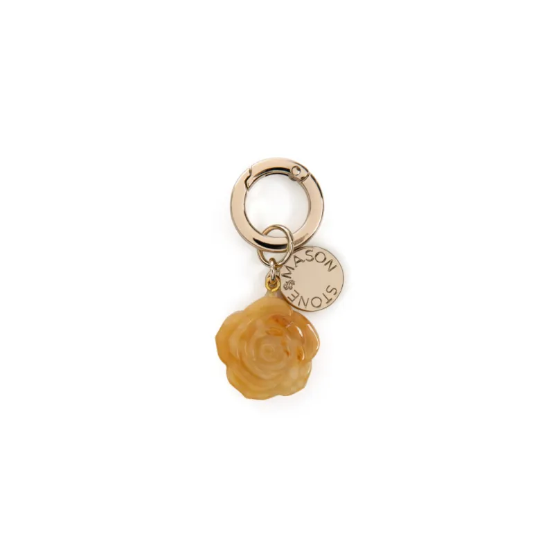 Yellow Jasper Flower Bag Charm sold by Stone and Mason