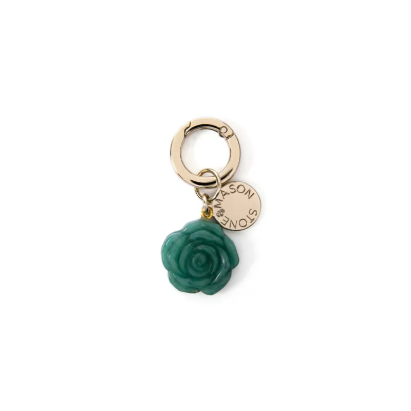 Green Aventurine Flower Bag Charm sold by Stone and Mason