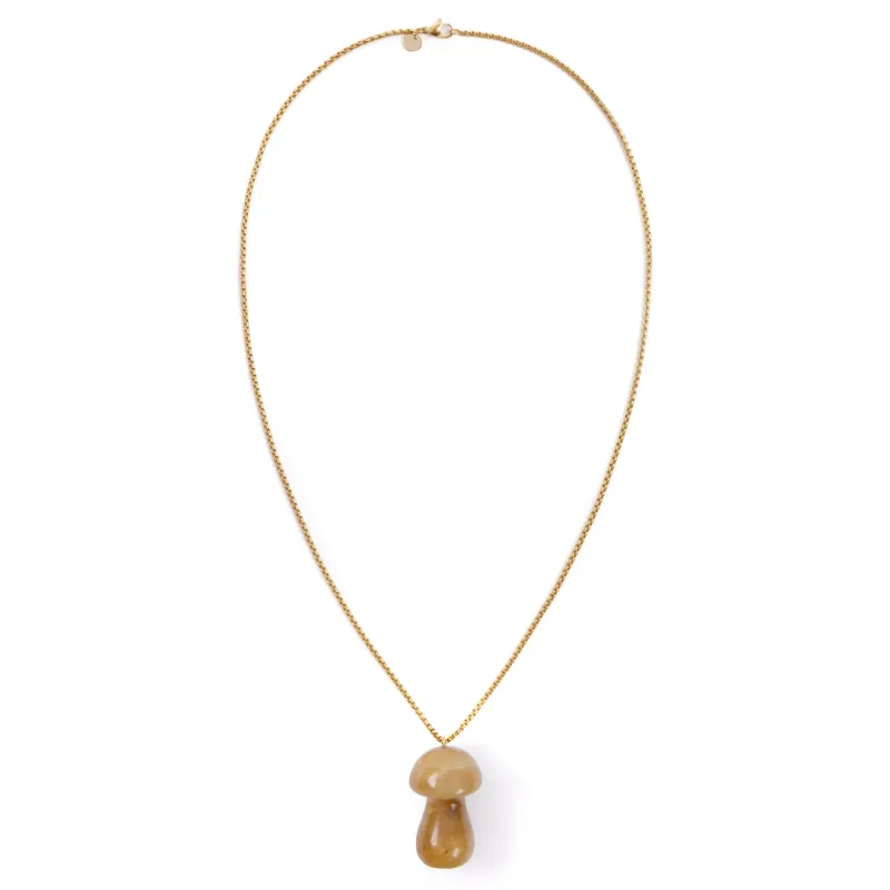 Large Yellow Jasper Mushroom Pendant sold by Stone and Mason