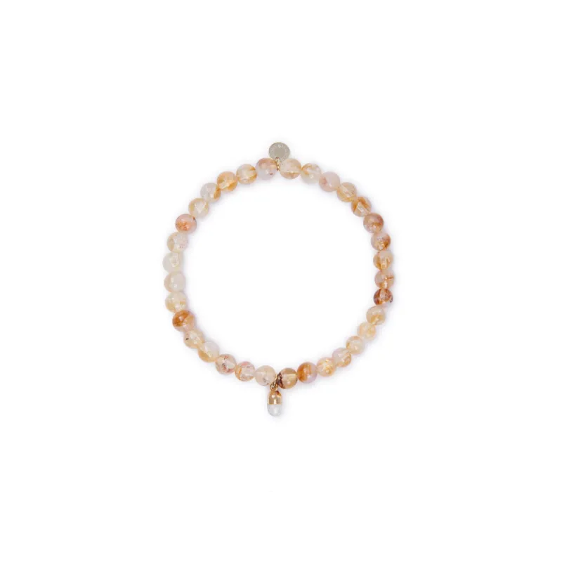 6mm Citrine Bead Bracelet with Pill Charm sold by Stone and Mason