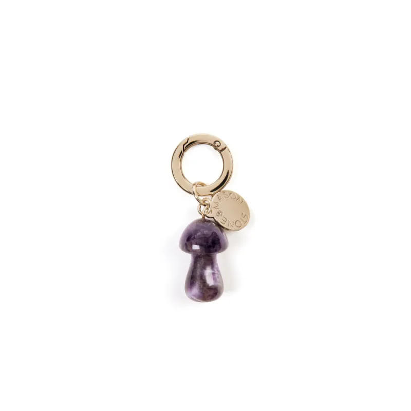 Amethyst Mushroom Bag Charm sold by Stone and Mason