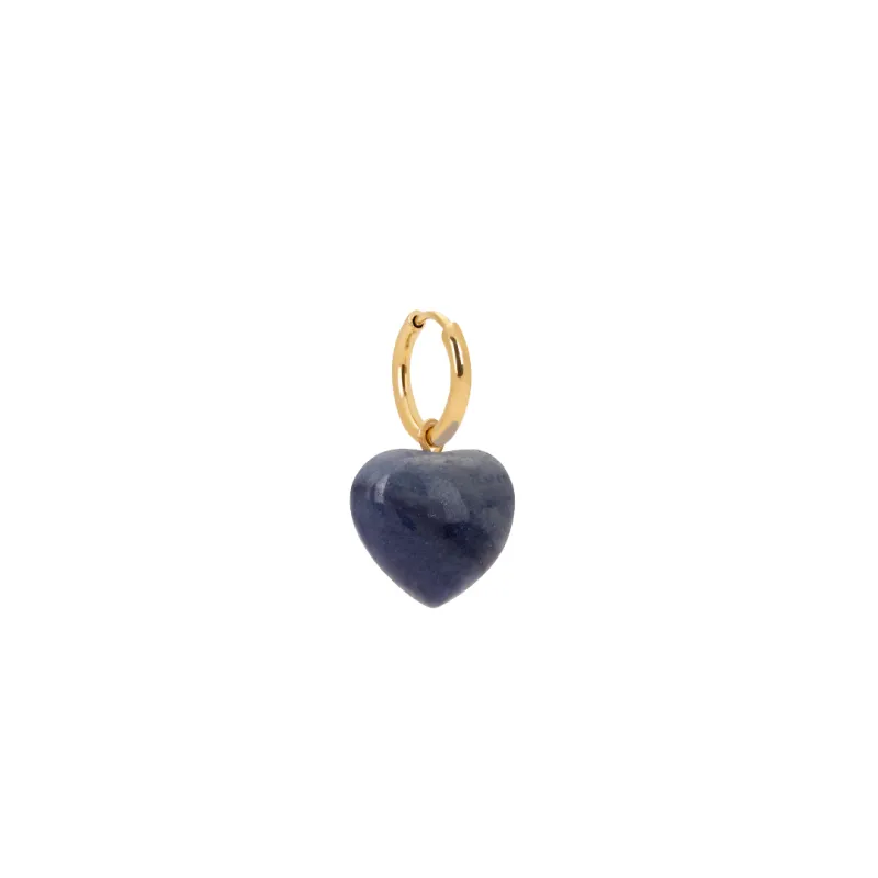 Blue Aventurine Mini Heart Charm Earring sold by Stone and Mason