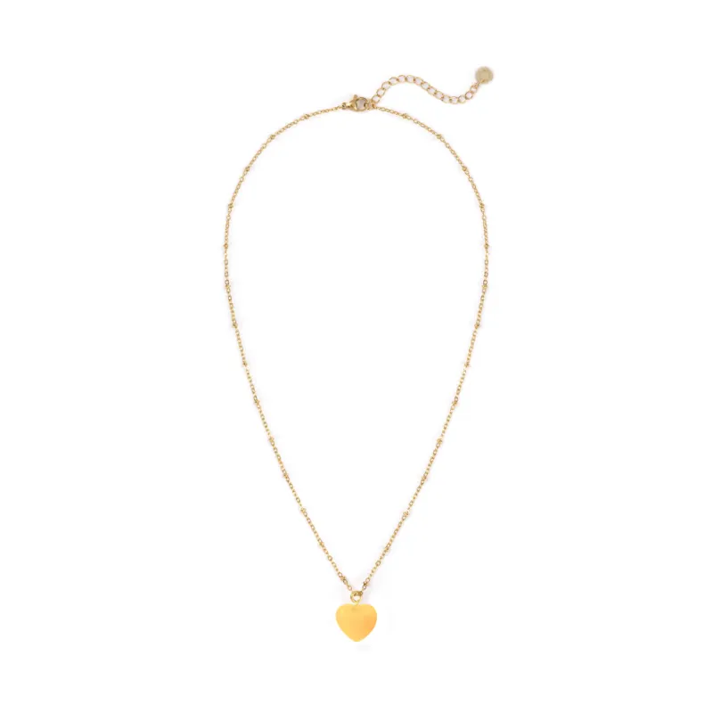 Yellow Jasper Heart Charm Pendant sold by Stone and Mason