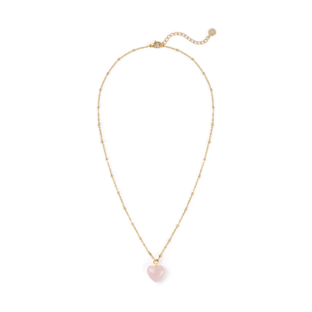 Rose Quartz Heart Charm Pendant sold by Stone and Mason