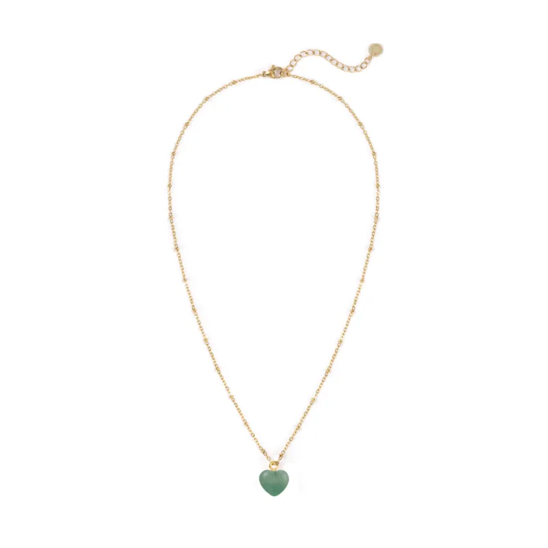 Green Aventurine Heart Charm Pendant sold by Stone and Mason