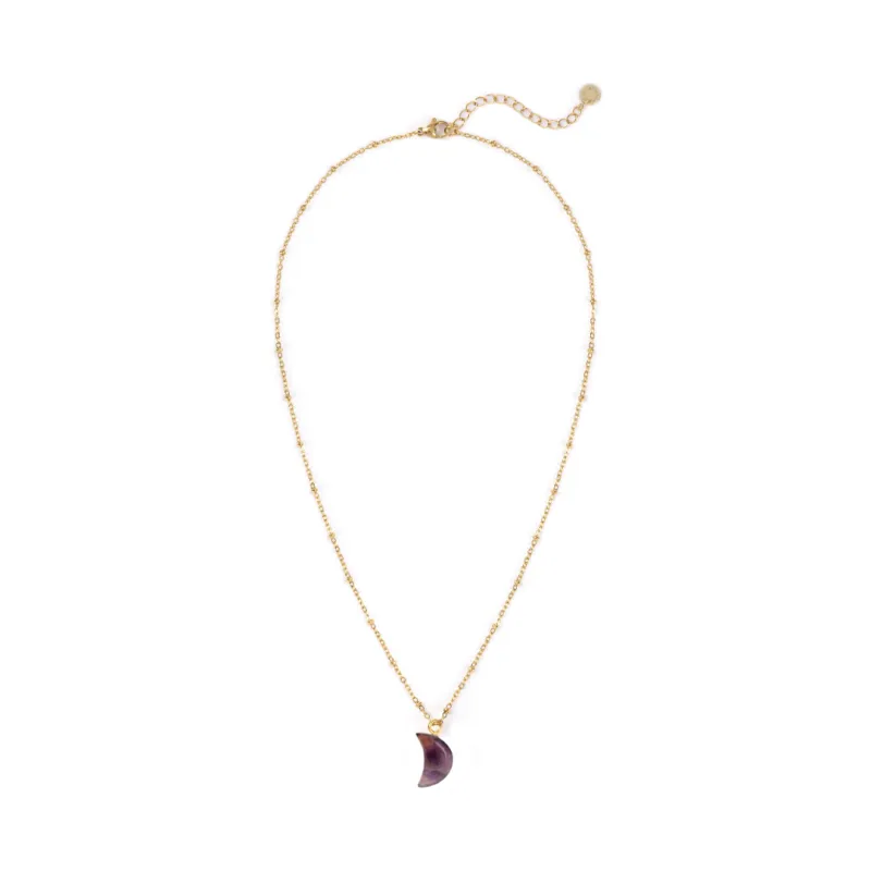 Amethyst Moon Charm Pendant sold by Stone and Mason
