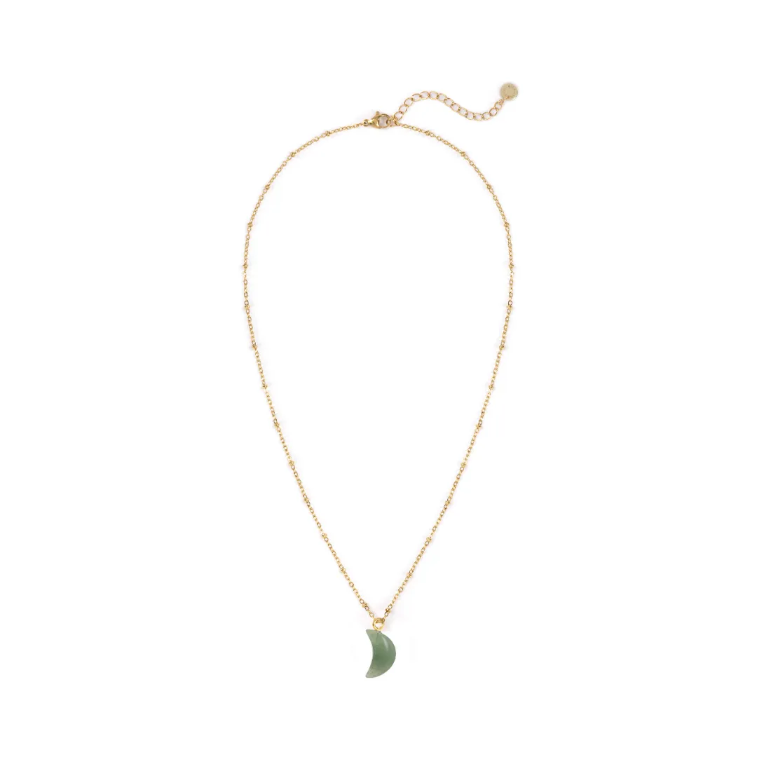 Green Aventurine Moon Pendant sold by Stone and Mason