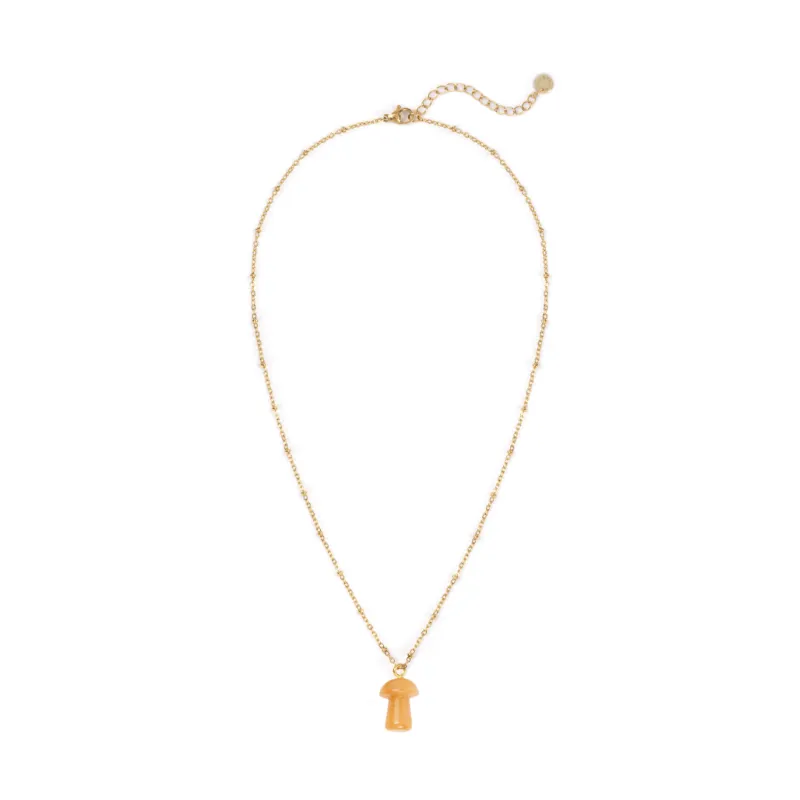 Yellow Jasper Mushroom Charm Pendant sold by Stone and Mason