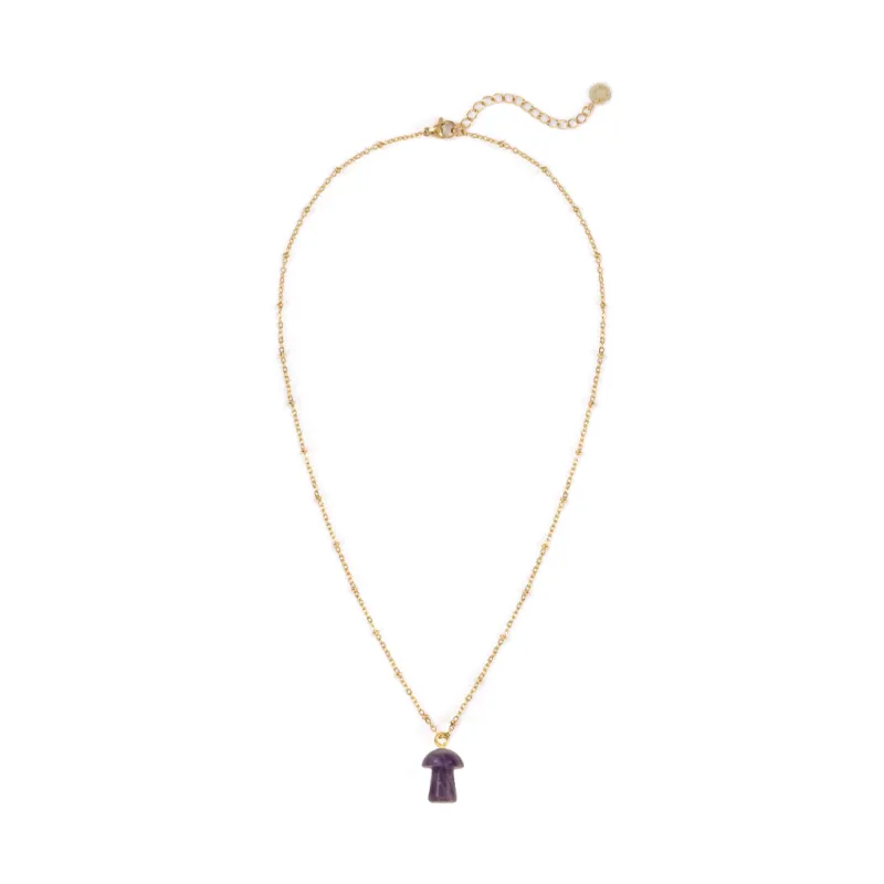 Amethyst Mushroom Charm Pendant sold by Stone and Mason
